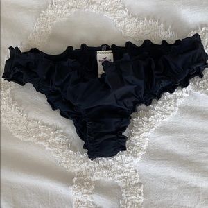 Hollister cheeky ruffle black swim bottoms